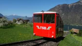 TSB Bahn Fruhling bei Schwanden mit Kuhen nah