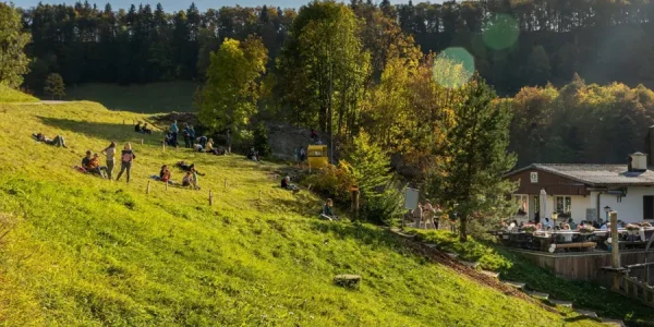 Familienausflug Baselland Schlittel Restaurant Heidi Stubli